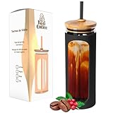 Baricoffee Termo Vaso de Vidrio para Agua, Café, Caliente o Frío, Popote de Silicona, Funda Protectora de Silicona, 20 Oz...