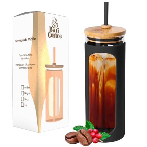 Catálogo de Termos para cafe aurrera disponible en línea. 45 Baricoffee Termo Vaso de Vidrio para Agua, Café, Caliente o Frío, Popote de Silicona, Funda Protectora de Silicona, 20 Oz (600 ml), con Tapa de Bambú, Reutilizable, Boquilla...