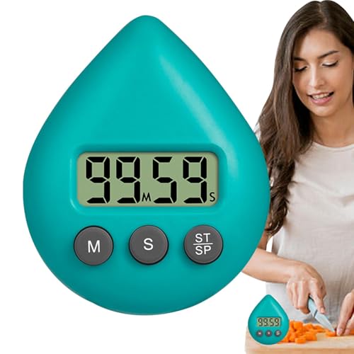 Timmer Magnetic Countdown - Timer De Shower Numérique | Drop Baisse De l'horloge De Salle De Bain | Outil De Chronométrage Portable De Douche Étanche avec Aspiration pour L'école, L'apprentissage, La