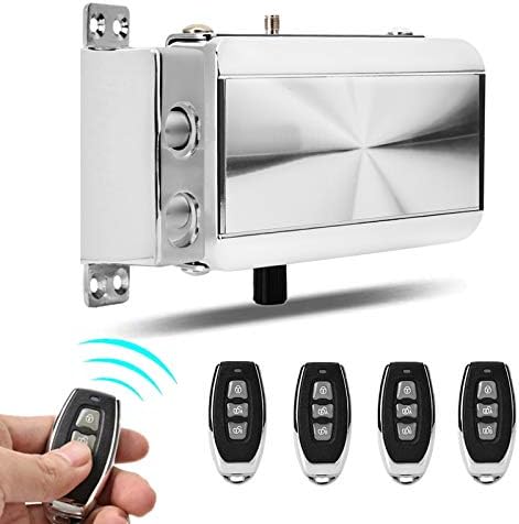 Electronic Intelligent Door Lock Kit, Smart Remote Control Keyless Entry Deadbolt Access Control System, Anti Theft Home Concealed Electric Mechanical Lock with 4 Remote Control for Home Security