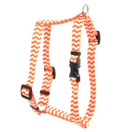 Image of Yellow Dog Design Tangerine Chevron 8-Feet to 14-Feet Harness, X-Small