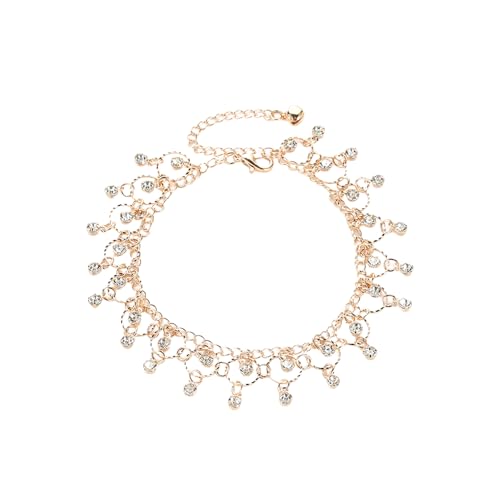AIMALL Crystal Ankle Bracelet – Elegant Silver Rhinestone Anklet Chain for Women, Sparkling Dangle Anklet, Ideal for Daily Wear and Special Occasions