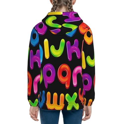 Alphabet Theme Kids Pullover Hoodies Boys Sweatshirts Girls Athletic Clothes with Pocket4