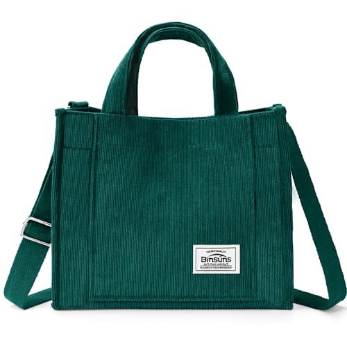 Image of Corduroy Tote Bag for Women Small Satchel Bag Mini Tote Bag Aesthetic Crossbody Handbag - School Work Travel Shopping