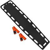 EMS XTRM Spine Board Stretcher Backboard for Patient - EMT Backboard Immobilization Portable Patient Transport Rescue Lightweight PE Plastics Ambulance Stretcher Gurney, Black