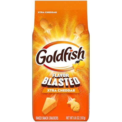 Goldfish Flavor Blasted Xtra Cheddar Cheese Crackers, Baked Snack Crackers, 6.6 oz Bag