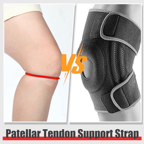 Image of Foilswirl Silicone Patella Knee Band for Basketball Patella Tendon Support Knee Pain Running Tendon Brace Support Strap(4,Black and Red,M)