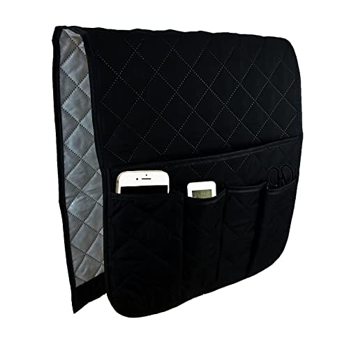 BEISIJIA Sofa Armrest Organiser Hanging Caddy Storage Bag Couch Chair TV Remote Control Holder Armchairs Couch Organise for Recliner Remote Holder, TV Control, Cell Phone (Black)