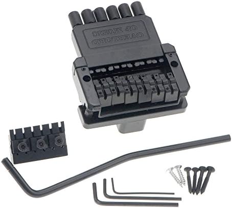 hongyujj Black 6 String Guitar Tailpiece Tremolo Bridge Fit Most Headless Guitar