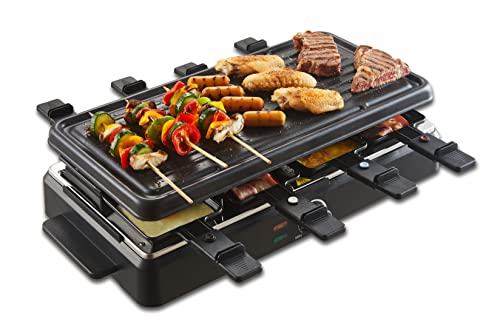 M Minca Raclette Grill Electric Grill Table Portable 2 In 1 Korean Bbq Grill Indoor & Cheese Raclette, Removable Hot Plate, Adjustable Thermostat, With 8 X Mini Cheese Pans & Spatulas #TOP25