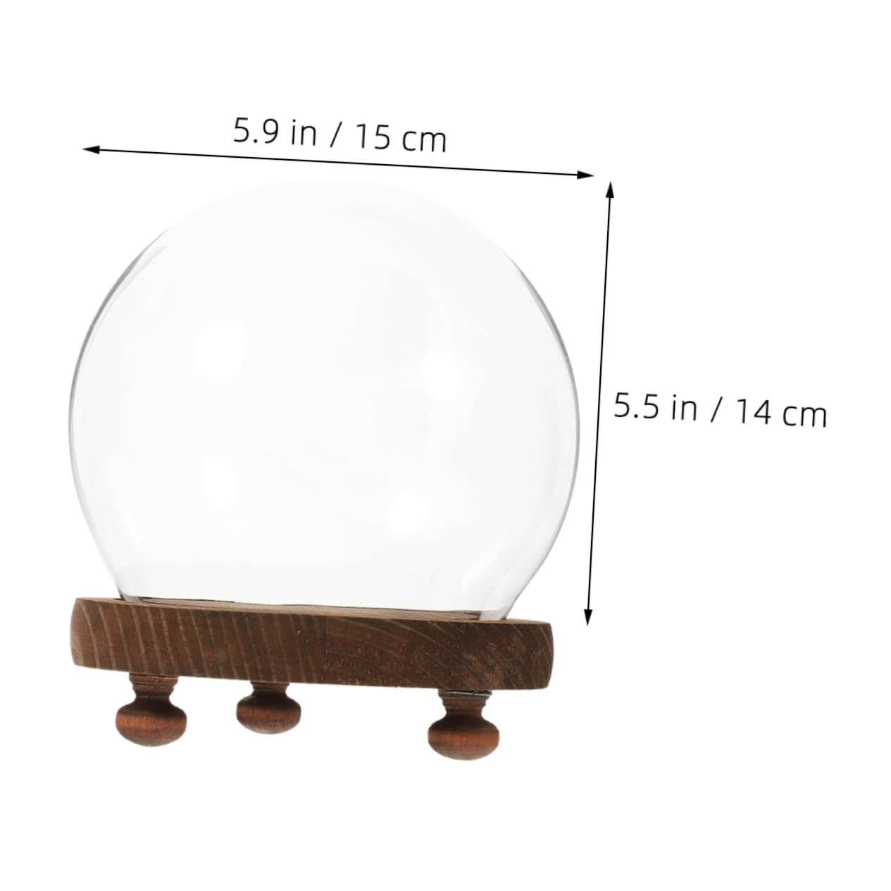 Cabilock Elegante Vaso A Campana in Con Cupola Espositore Floreale Copertura Per Piante Sfere Di Neve Terrario in Con Coperchio Decorazione Per La Casa
