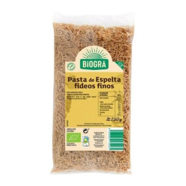 Biogra Fideos Finos de Espelta Orgánicos, 250g