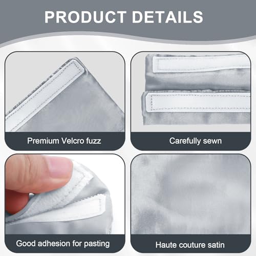 Image of 4 Pack Satin Mask Strap Covers, Face Cushion Cover for Strap Headgear, Universal and Reusable Comfort Pads, C Papa Accessories & Supplies Mask Cover Headgear Pads for Reducing Red Marks (Gray)