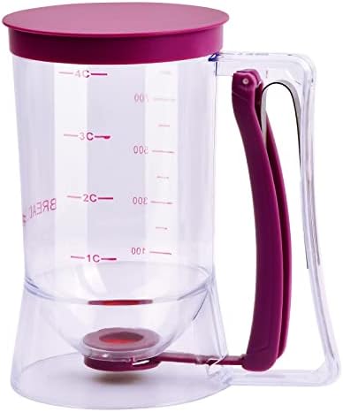 Produktbild von Fuhesgu Teigportionierer 900 Ml – Mit Silikonbürste, Federbelasteter Griff, Transparent, Für Muffins, Pfannkuchen & Kuchen