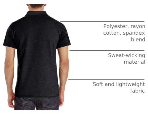 Image of Men's Short Sleeve Polo Shirts Buttons Collared T Shirts with Pocket