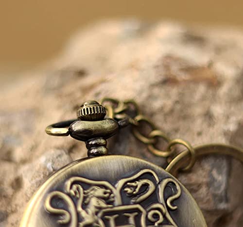 Image of AUGEN Premium Pocket Watch Metal Keychain Retro Vintage for Gifting With Key Ring Anti-Rust (Pack Of 1) 