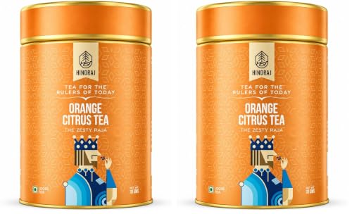 Image of Hindraj The Zesty Raja Orange Green Tea Loose Leaves 30 g Organic with Natural Citrus Notes Refreshing Ice Tea, Vitamin Rich, No Sugar, Light Fruit (Pack of 2)
