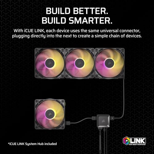 Image of CORSAIR iCUE Link RX140 MAX RGB 140mm PWM Thick Fans with iCUE Link System Hub - High-Static Pressure - Magnetic Dome Bearing - Dual Pack - Black