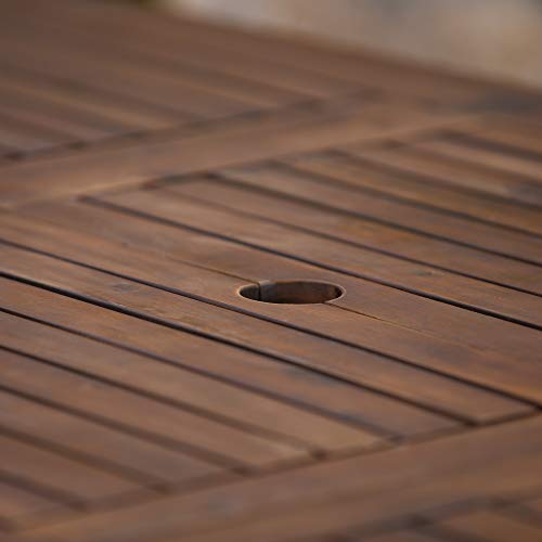 Walker Edison Baros Modern 3 Piece Solid Acacia Wood Dining Table And Bench Set, Set Of 3, Brown #TOP6