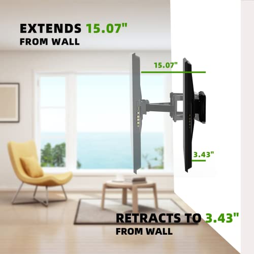 Usx Mount Full Motion Tv Wall Mount For Most 32-65 Inch Flat Screen/Led/4K Tvs, Swivel/Tilt Tv Mount Bracket With Articulating Dual Arms Max Vesa 400X400Mm, Holds Up To 110Lbs, For 16" Wood Stud. #TOP2