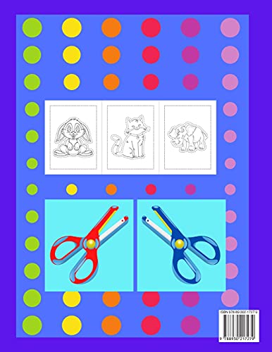 Abilità di forbici con animali Libro di attività: Quaderno di lavoro prescolare per bambini con le a