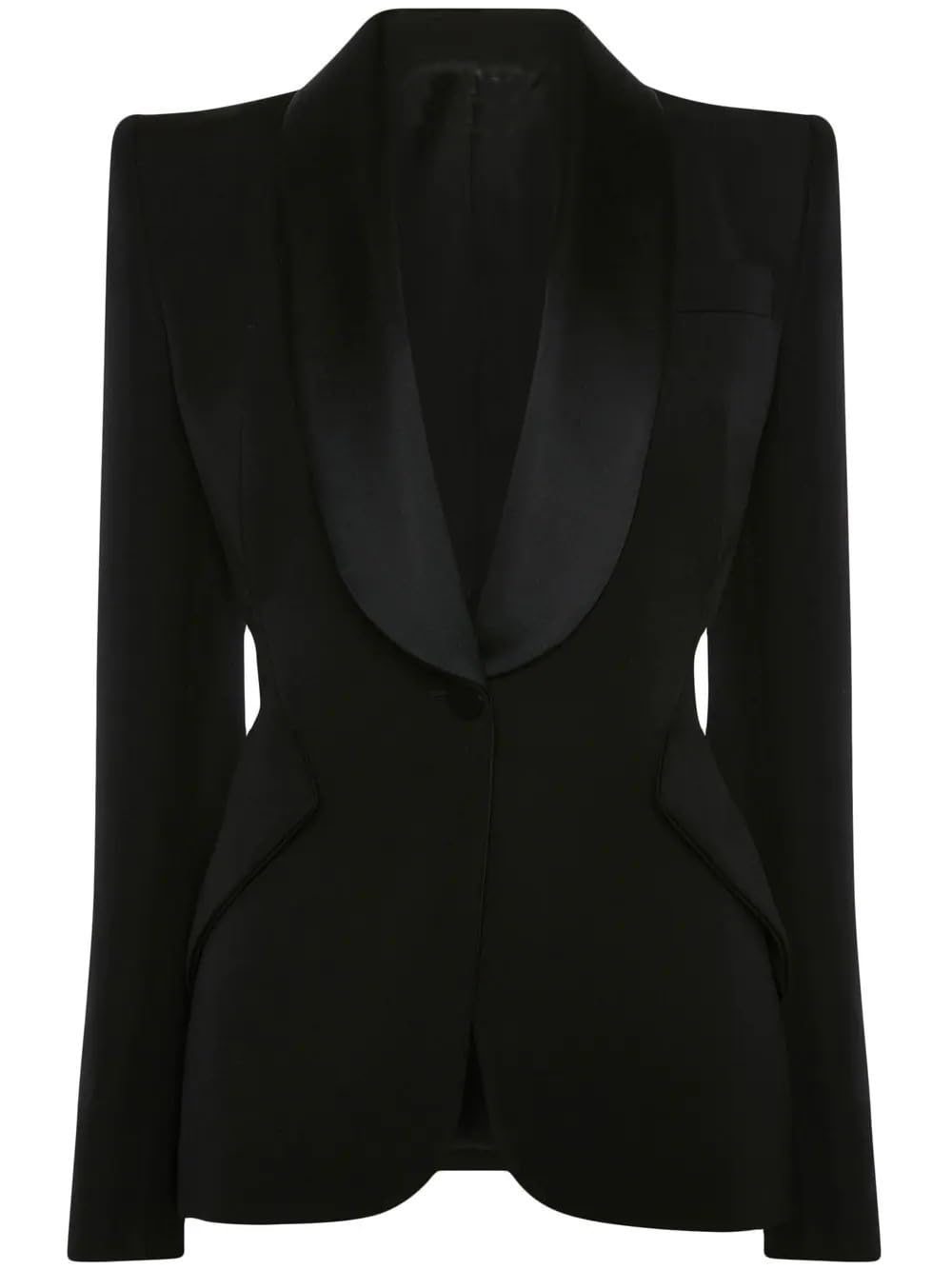 Womens Shawl Lapel Tuxedo Blazer Single Breasted Suit Jacket for Formal Party