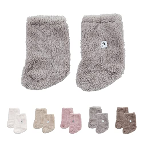 Image of Konny Baby Fluffy Cozy Fleece Winter Booties for Infant (Grey)