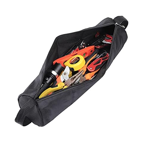 Tool Bag Organiser, Tool Pouch Bag, Small Tool Bag, Heavy Duty Muti-Purpose Wide Open Mouth Tool Storage Bag with Hanging Loop, Tools Bag for Pliers Wrenche Screwdriver Spanner Cover