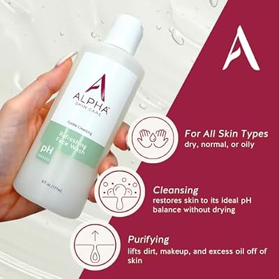 Alpha Skin Care Refreshing Face Wash, Gentle Soap-Free Formula, Citric AHA, Cleanses, Purifies, Tones & Restores pH, All Skin Types, Removes Make-Up & Oil, Anti-Aging Ingredients, 6 Oz, Pack of 2