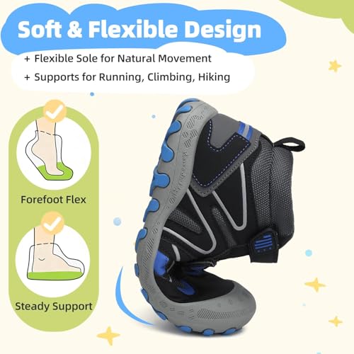 Image of Mishansha Kids Water Resistant Hiking Boots, Boys Girls Anti Collision Anti-Skid Athletic Outdoor Ankle Adventure Trekking Shoes