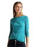 Cecil Shirt mit 3/4 Arm, U-Boot Ausschnitt und Streifen aus Baumwolle