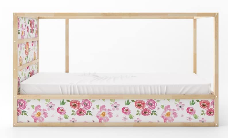 Vinilos decorativos rosas acuarela para muebles miniatura 4