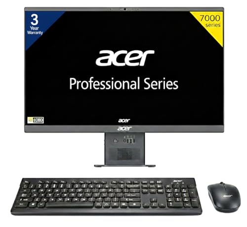 Image of acer Professional All in One, Core i5-13500H,(16GB RAM 5200 MT /s 1TB NVME SSD), 23.8 FHD Antiglare, FHD Camera with Privacy Shutter, Windows 11, MSO, Wireless Keyboad Mouse,3 Year Warranty, Black