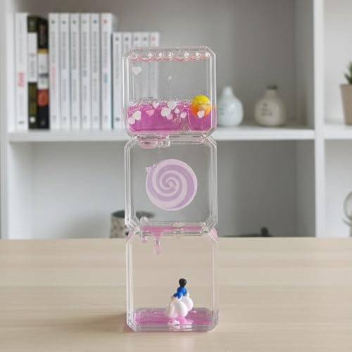 Image of Acrylic Liquid Motion Desk Decor | Stress Relief Sensory Toy | Clear Floating Space Blocks | Tabletop Decorative Showpiece for Office, Home & Gifting