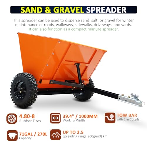 Dispersor de arena y grava remolcable de 71 galones para ATV UTV miniatura 4