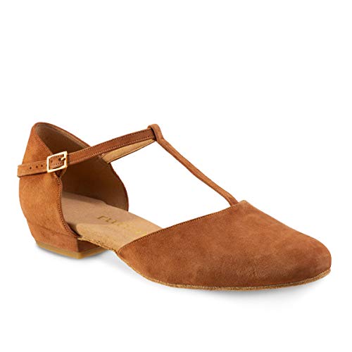 Chaussures de danse Carol Rummos en cuir et nubuck rouge fabriquées au Portugal