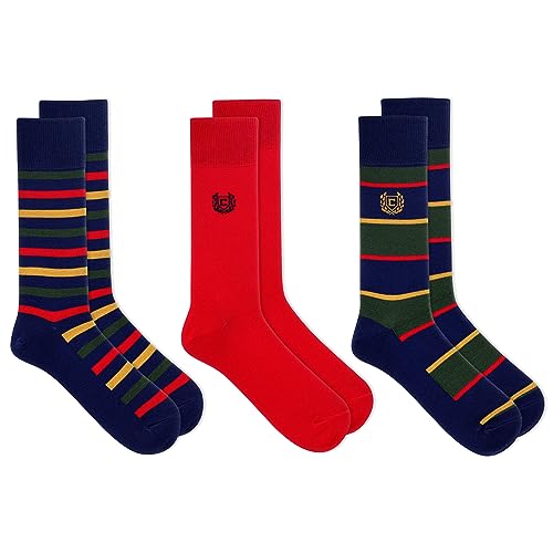 Chaps Men's Casual Dress Cushioned Crew Socks-3 Pair Pack-Classic Fashion Designs