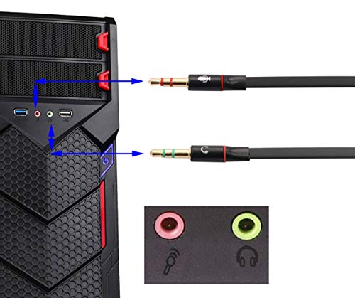 Cable divisor auriculares 3.5mm Y macho a micrófono y audio 20CM miniatura 6