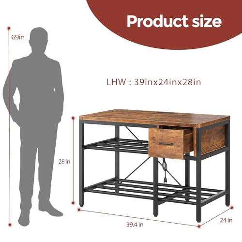 Anrigeail 3D Printer Stand with Filament Storage – Heavy Duty Metal 3D Printer Table with Drawer and Power Hub for Workshop, Studio, and Office by Anrigeail - Used condition - Image 2