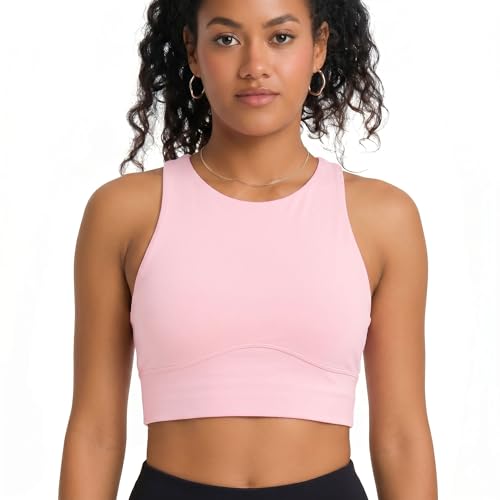 Image of POPSUGAR Sports Bras for Women - Y Back, High Neck, Strappy & Long Line Padded Racerback Bra Workout Yoga Top Racer Back Bra