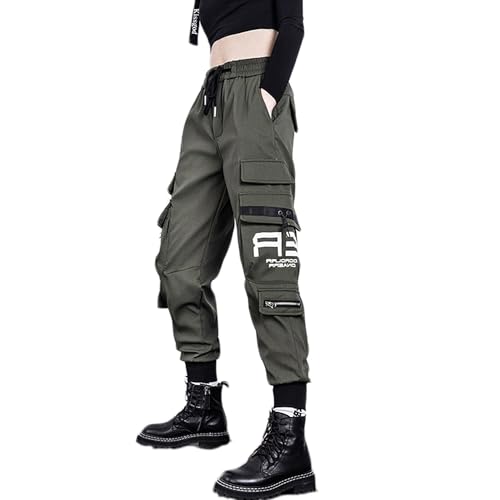 MEINVQIAOTI Functional Tactical Jogger Multiple Pockets Baggy Cargo Pants Paratrooper techwear Athletic Black Cargo Pants