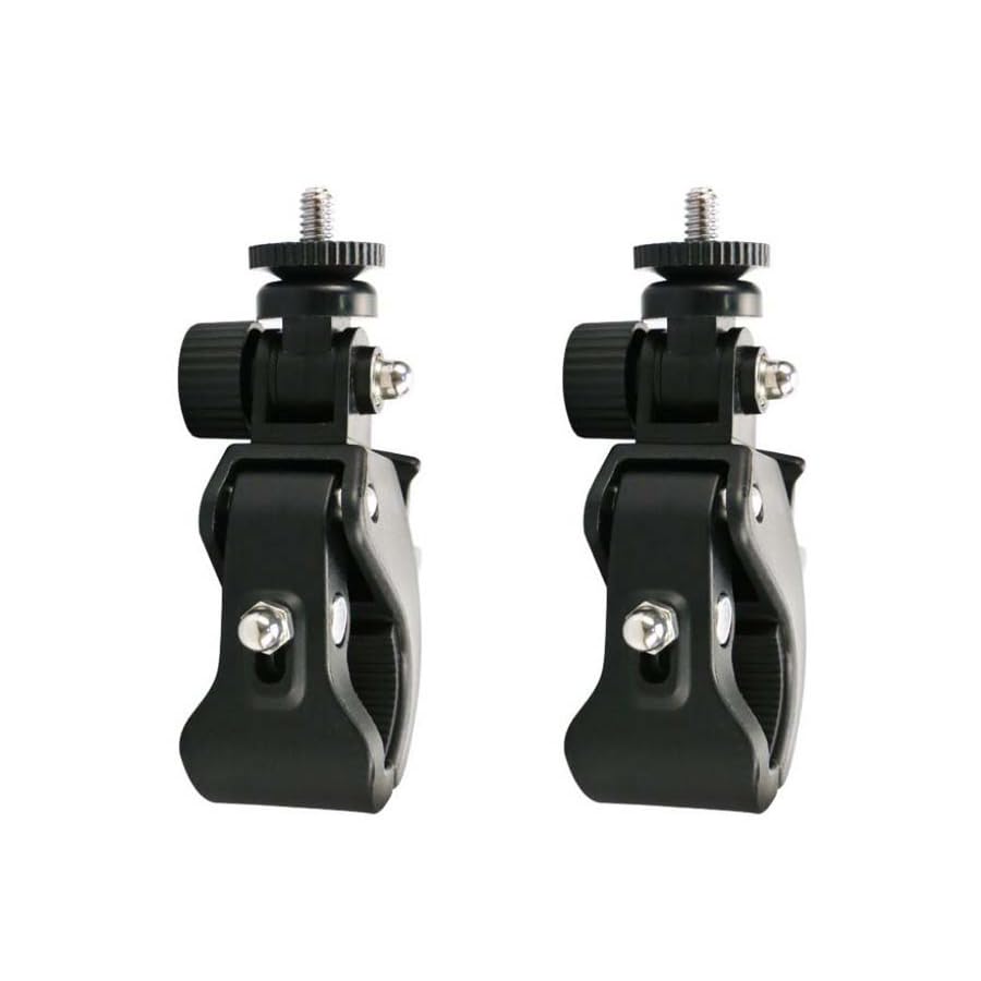 2 Pack Sports Camera Bike Mount Handlebar Clamp Clip Stand Base with 1/4 Screw Adapter for Gopro Hero DJI Osmo Insta360  - Additional View