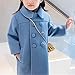 Toddler Girl Winter Coat Toddler Girl Fall Winter Clothes Baby Solid Color Dress Coat Long Sleeve Jacket Bow Tie Fashion Trench Coat Outwear (Blue, 12-18 Months)