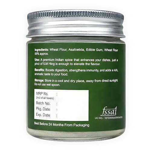 Image of SM FOODS Hing Powder 50g (Pack of 1) | Compounded Hing | Strong Aroma | Perfect for Everyday Cooking, Tadka & Digestion Support
