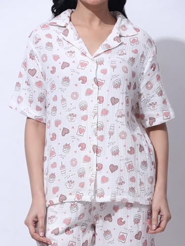 Image of B STORIES Women's Cotton Pyjama Set | Comfort and Relexed Nightsuit for Ladies