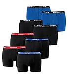 Head Boxer Short HEAD Men Boxershort 841001001 Basic Boxer 8er Pack, 2x Red/Blue/Black 1x Schwarz 1x Blau, S