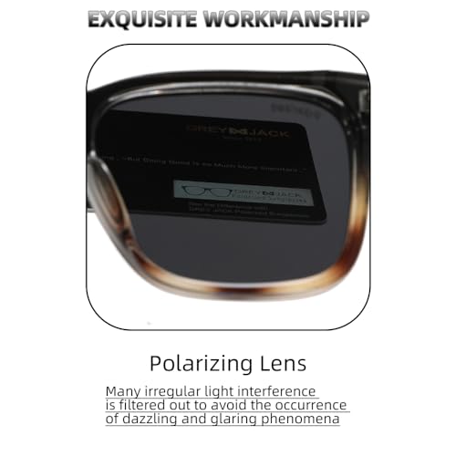 Image of grey jack Full Rim Rectangle Sun Glasses Stylish Sunglasses for Men Women Polarized UV Protection 3317