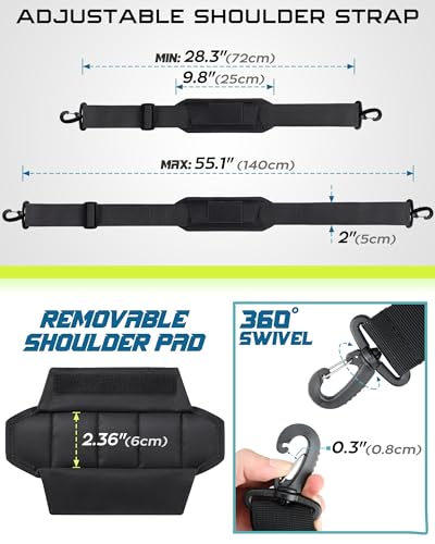WYNEX Shoulder Strap Pad for Tactical Pouch, Universal Bag Strap with Detachable Thick Pad Single Shoulder Straps Replacement - Thumbnail 5