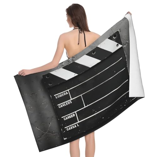 Serviette microfibre absorbante et douce imprimé noir grand format - 2