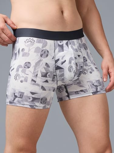 Image of TECHNOSPORT Men's Colorblock Trunks Underwear with ElastoLITE 4 Way Stretch Lightweight Breathable Moisture Wicking Soft Anti Odour Anti Microbial Comfort Fit Boxer Briefs Innerwear for Men